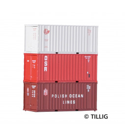 Tillig TT 07707 - Container set three 20‘ container