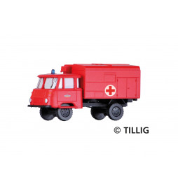 Tillig TT 19035 - Truck Robur LO 1801 box „Feuerwehr - Krankentransportwagen“