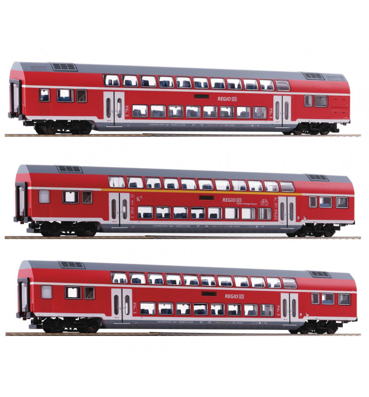 Roco 74137 - Zestaw 3 wagonów piętrowych DB AG