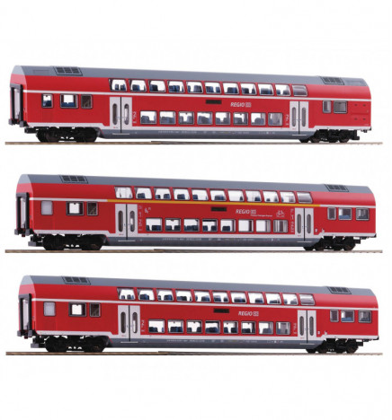 Roco 74137 - Zestaw 3 wagonów piętrowych DB AG