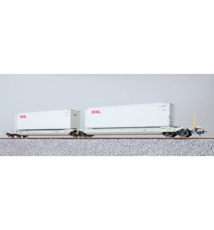 Pullman (ESU) 36540 - Podwójny wagon kieszeniowy H0, Sdggmrs, Ep. VI + 2 kontenery CAIU