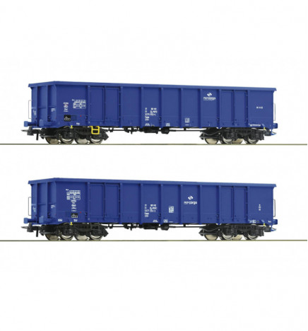 Roco 76044 - Zestaw 2 wagonów odkrytych / węglarek Eanos, PKP Cargo, ep. VI