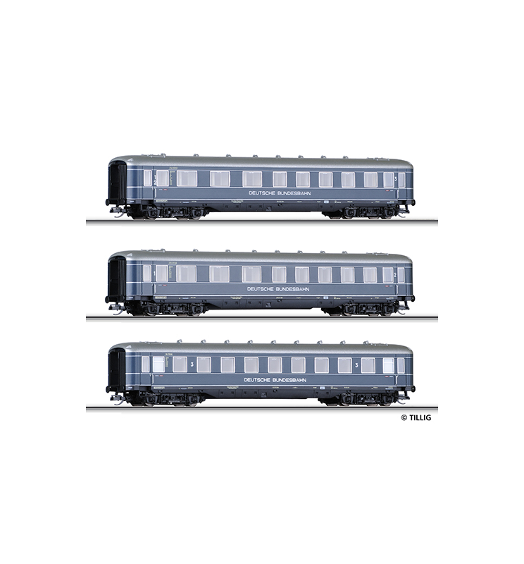 Set 3 wagonów osob. DB ep.III - Tillig TT 01595