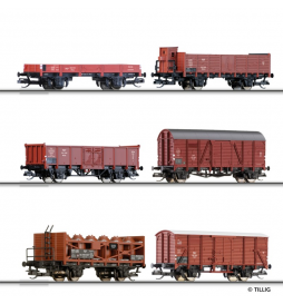 Zestaw 6 wagonów towarowych PKP - Tillig TT 01646