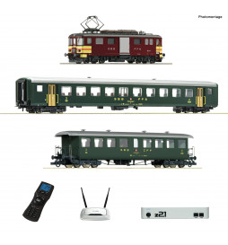 Roco 51339 - z21 digital set: Electric luggage railcar De 4/4 with passenger train SBB, ep. IV-V