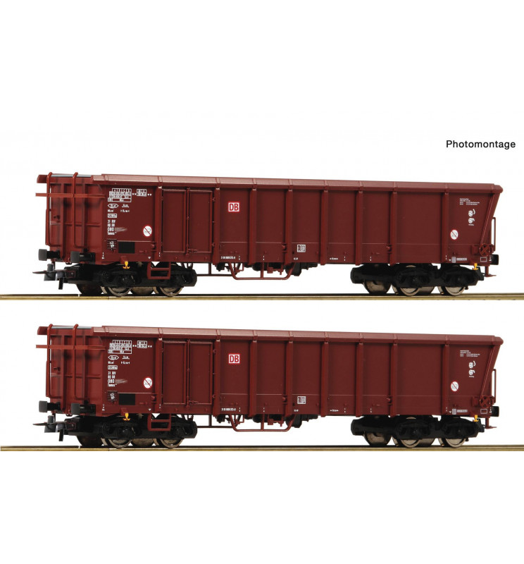 Roco 76014 - 2 piece set: Rolling roof wagons DB-AG, ep. V-VI