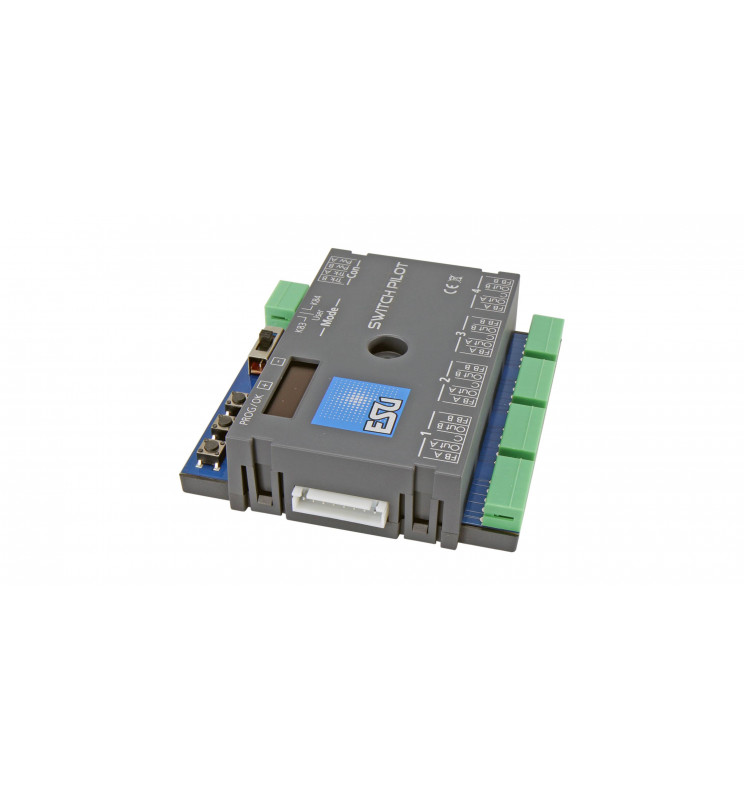 ESU 51830 - SwitchPilot 3, dekoder akcesoriów do 4 napędów elektromagnetycznych, DCC/MM, OLED, mit RC-Feedback, updatefähig, RET