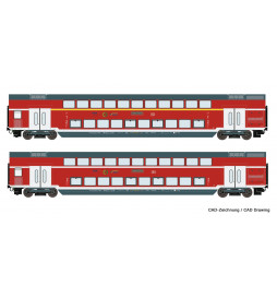 Roco 74149 - 2 piece set: Double-deck coaches