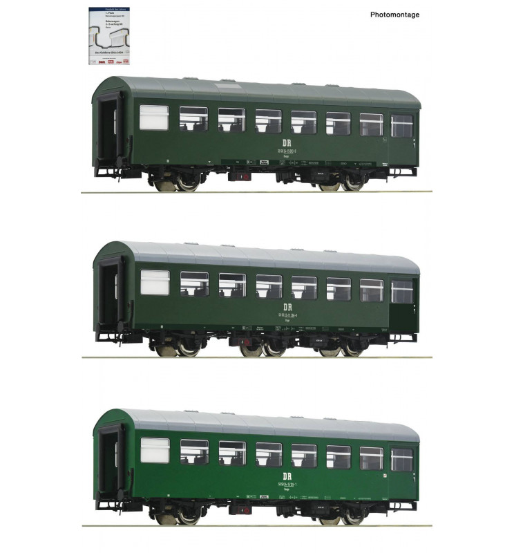Roco 74071 - Zestaw 3 wagonów pasażerskich Rekowagen DR, ep. IV
