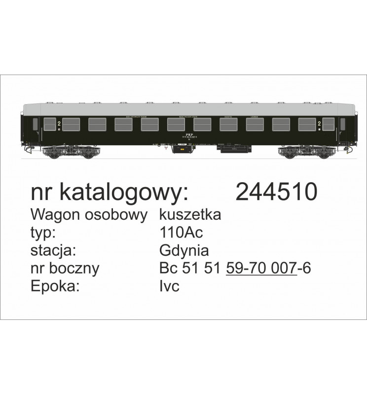 Robo 244510 - Wagon kuszetka 110Ac typ Y, St. Gdynia, ep. IVc