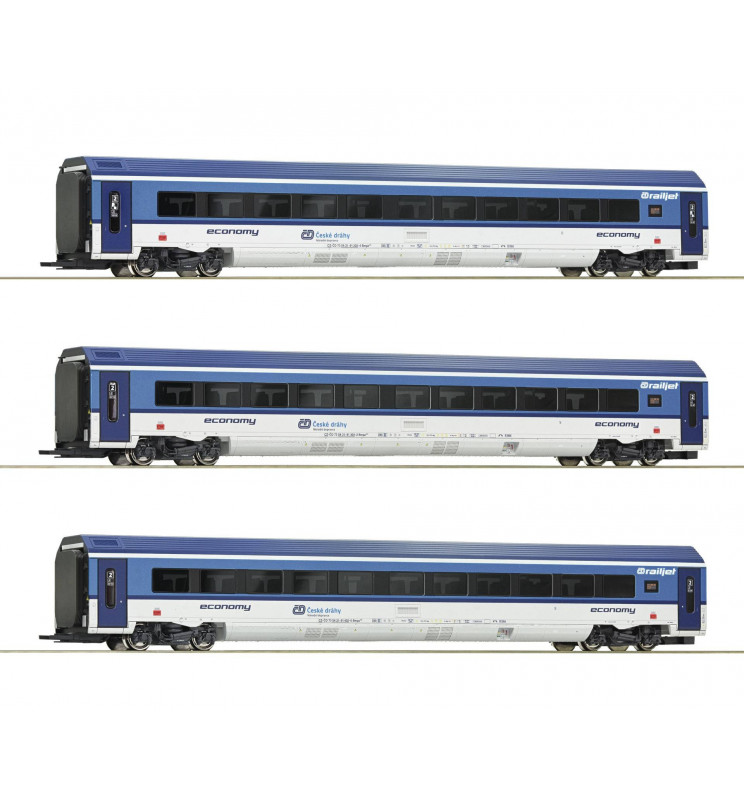Roco 74068  -   Zestaw 3 wagonów Railjet CD, epoka VI