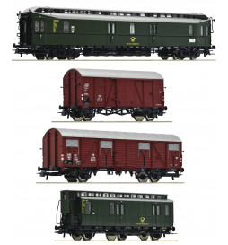 Roco 76036 - Pociąg pocztowy - zestaw 4 wagonów, DB, ep. III, skala H0