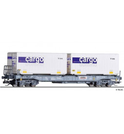 Tillig TT 018157 - Pocket wagon Sdkmss HUPAC of the SBB, with two swap bodies, Ep. V