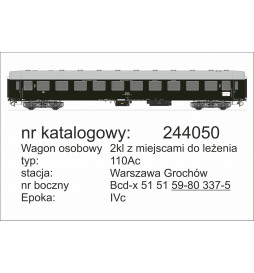 Robo 244050 - Wagon z miejscami do leżenia 2kl 110Ac, St. Warszawa Grochów, ep. IVc