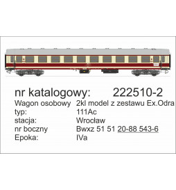 Robo 222010 - Wagon osobowy 2kl 111A typ Y, St. Szczecin, ep. IVb