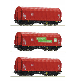 Roco 76011 - Zestwa 3 wagonów z plandekowych DB-AG, ep. VI, skala H0