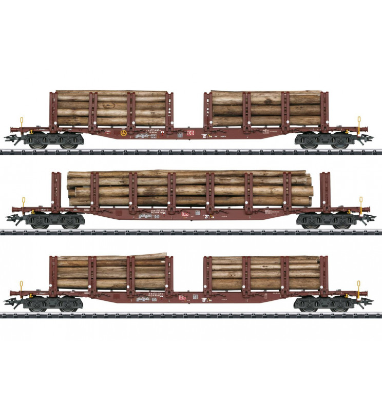Trix 24146 - Zestaw wagonów do transportu drewna Holztransport