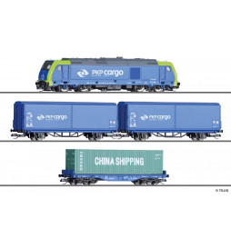 Tillig 01400 - Analogowy zestaw startowy pociąg towarowy Traxx PKP Cargo oraz 3 wagony towarowe , PKP ep.VI