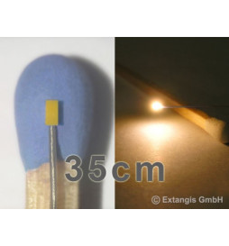 Mikro LED 0402 ciepłobiały Golden White z dłuższymi przewodami w powłoce teflonowej LedBaron