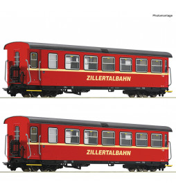 Roco 34049 - Zestaw 2 wagonów osobowych Zillertalbahn, epoka V, skala H0e