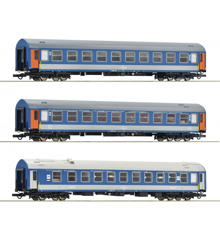 Roco 74188 - Zestaw 3 wagonów pasażerskich D 374/375 Vindobona/Hungaria (set1) MAV, epoka IV-V