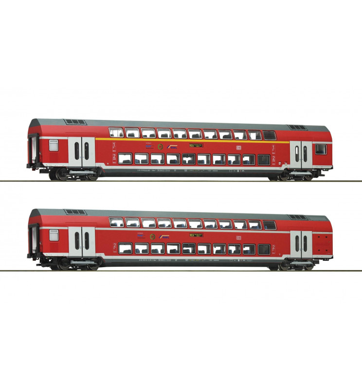 Roco 74148 - Zestaw 2 wagonów piętrowych DB-AG, epoka VI