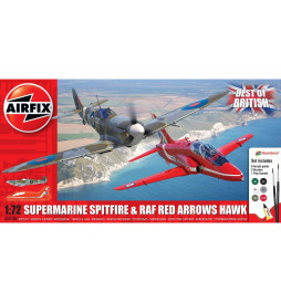 Airfix 50187 - Zestaw podarunkowy: Samoloty do sklejania Spitfire oraz Hawk, skala 1:72