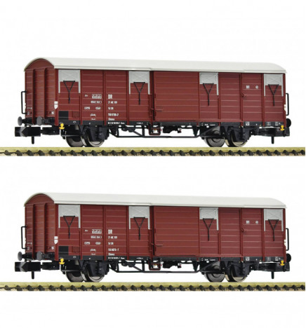 Fleischmann 826210 - Zestaw 2 wagonów krytych typu Glmms,DR, epoka IV, skala N