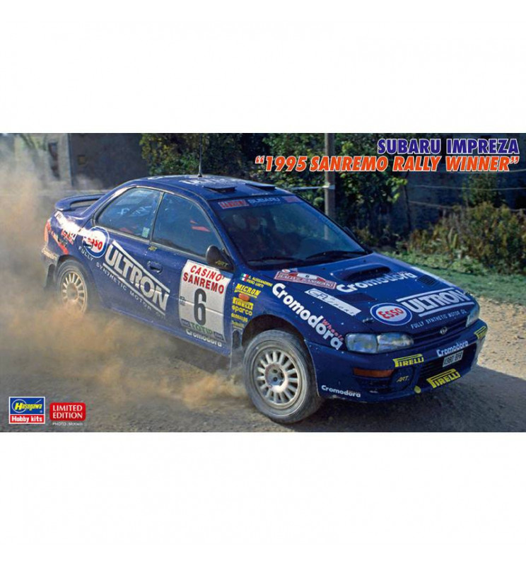 Hasegawa HA20574 - Samochód Subaru Impreza 1995 Sanremo Rally Winner do sklejania, skala 1:24