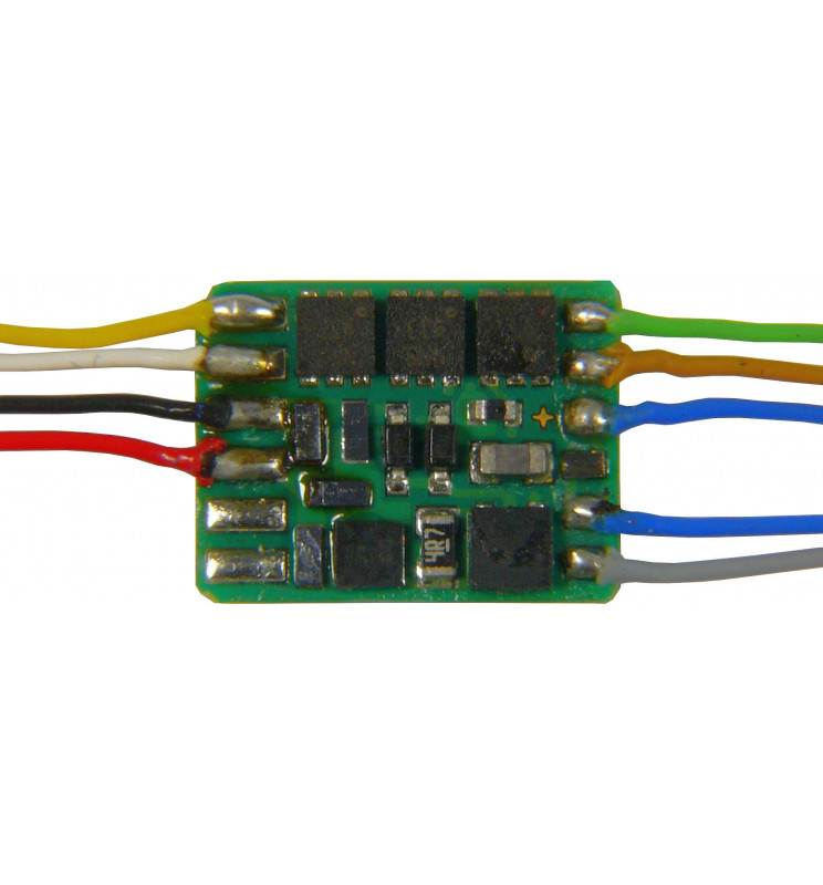 Zimo MX671 - dekoder funkcyjny, 6 wyjść funkcyjnych, 2 wyjścia logiczne, 9-kabli bez złącza.
