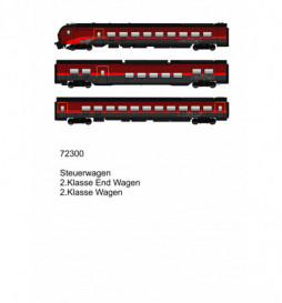Jagerndorfer 72300 - H0 DC 3 tlg Railjet 2 ÖBB Neu HE