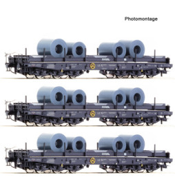 Roco 76002 - Zestaw 3 platform z ładunkiem,DB, epoka IV