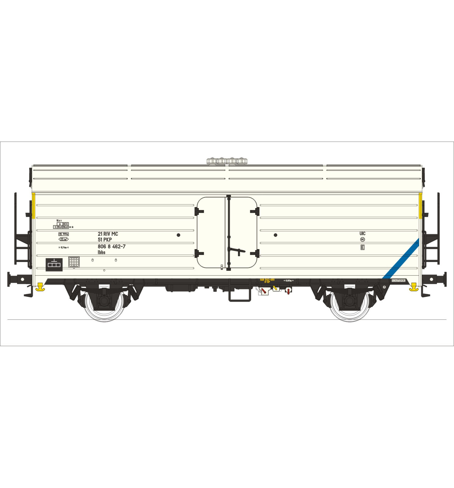 Tillig H0 506007 - Wagon chłodnia Ibhs typ 202L PKP, epoka Va/b