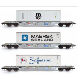 B - models 54.302 - Zestaw 3 platform Sgns z kontenerami, SBB Cargo,epoka VI, H0