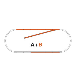 Roco 42020 - Zestaw torów "B" RocoLine z gumowym podkładem, H0