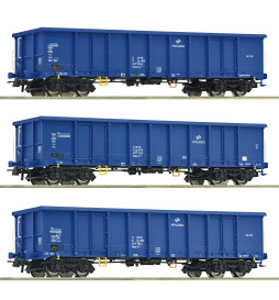 Roco 6600100 - Zestaw 3 wagonów węglarek Eanos PKP Cargo, ep. VI