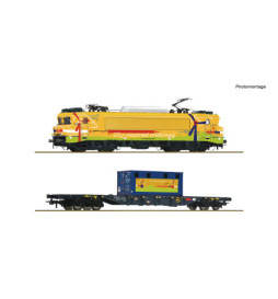 Roco 7520117 - Zestaw 2-częściowy: Lokomotywa elektryczna 1756 z wagonem do przewozu kontenerów, Strukton Rail